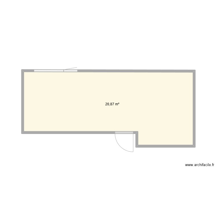 Cergy-Salle de Réunion. Plan de 1 pièce et 21 m2
