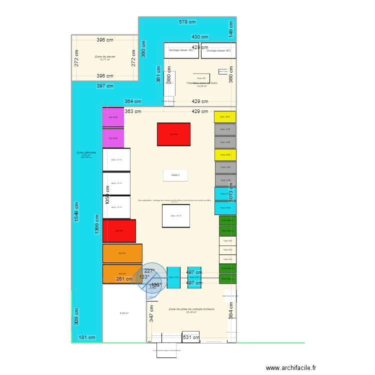 Installation zone chaudronnerie 2. Plan de 6 pièces et 183 m2