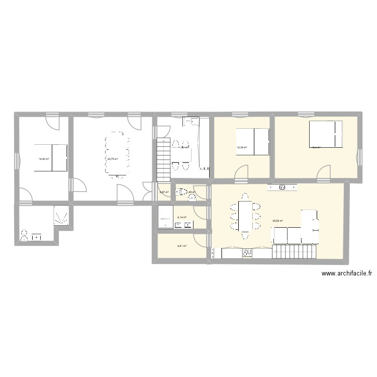larrous. Plan de 10 pièces et 128 m2