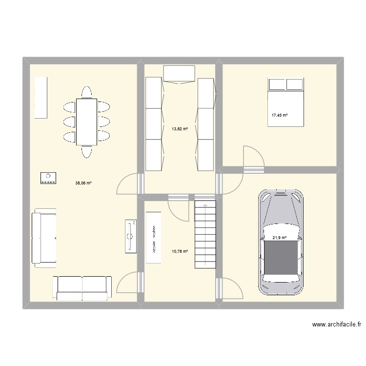 projet2. Plan de 5 pièces et 102 m2