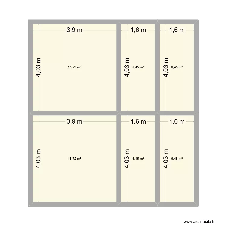 Ménil_1er. Plan de 6 Pièces et 57 m² Ménil_1er. Plan de 6 Pièces et 57 m²