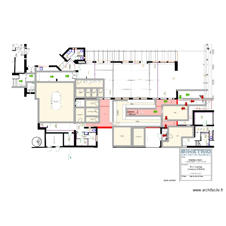 cuisine ronce. Plan de 15 pièces et 185 m2