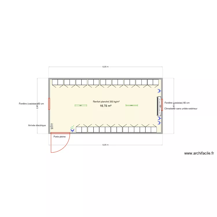 Frasnes-lez-anvaings vestiaire. Plan de 