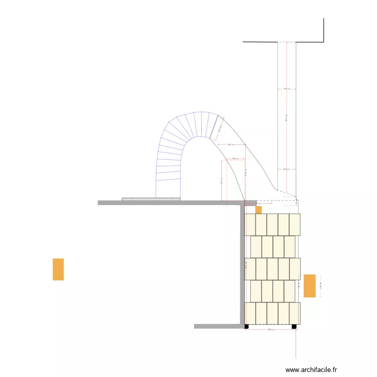 al escalier ext. Plan de 