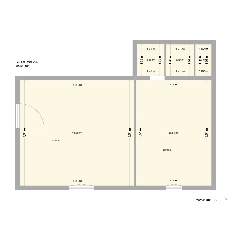 VILLA ¨MARAIS. Plan de 5 pièces et 86 m2