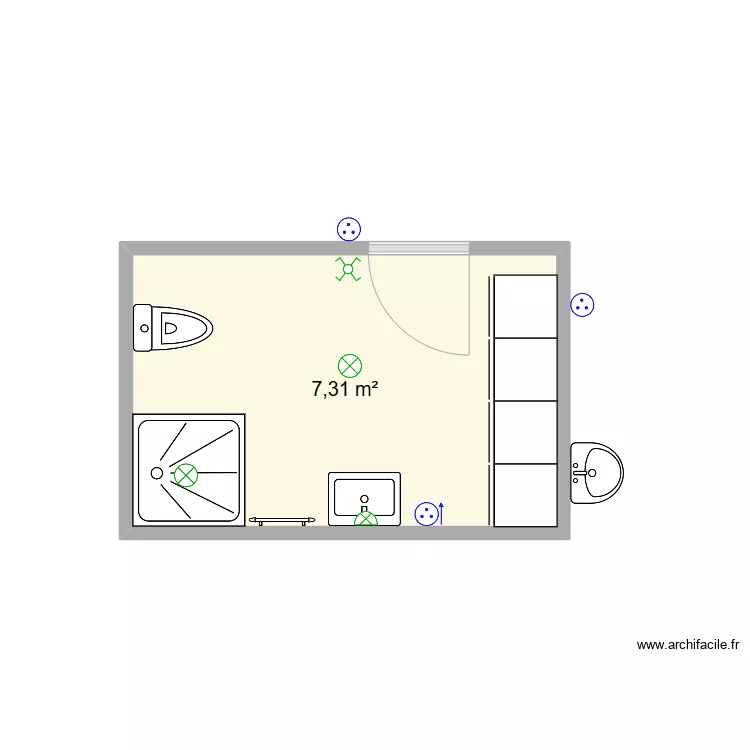 Sanitaire Bureau. Plan de 
