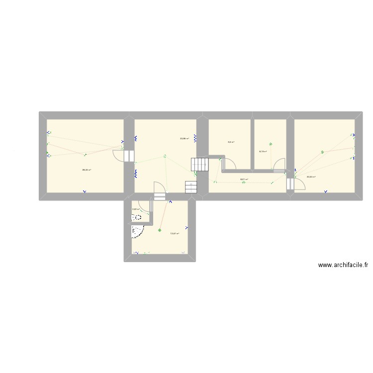 camille etage. Plan de 7 pièces et 115 m2