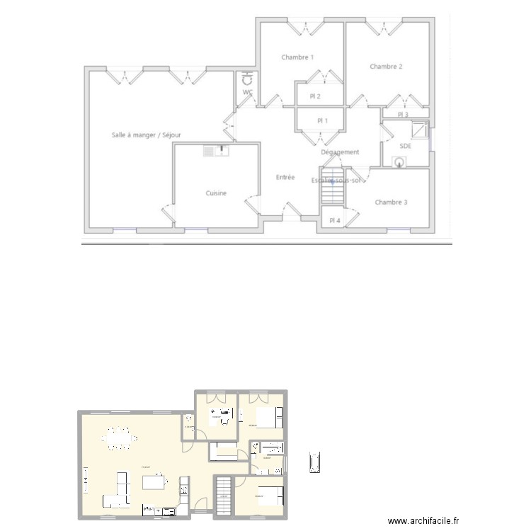 Breg. Plan de 7 pièces et 120 m2