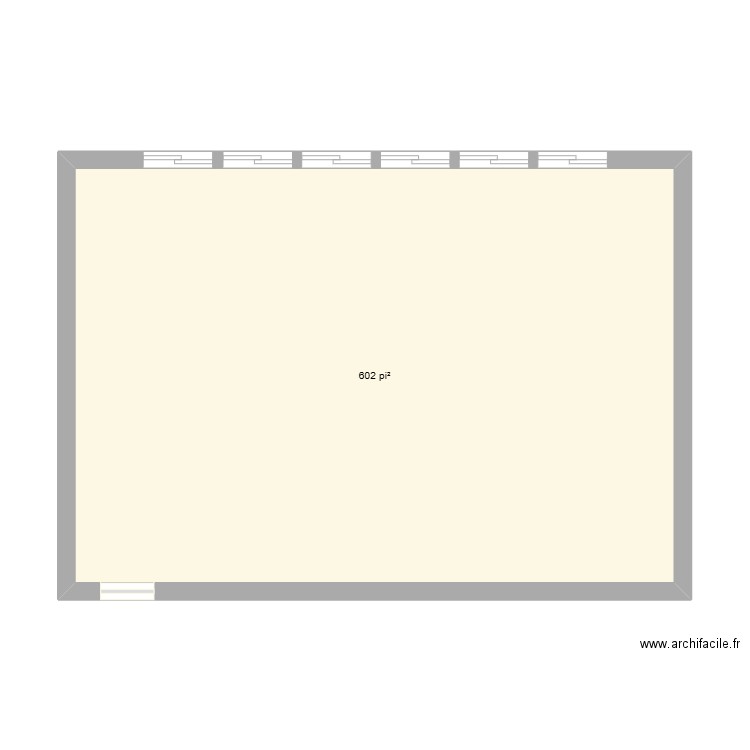 Classe. Plan de 1 pièce et 56 m2