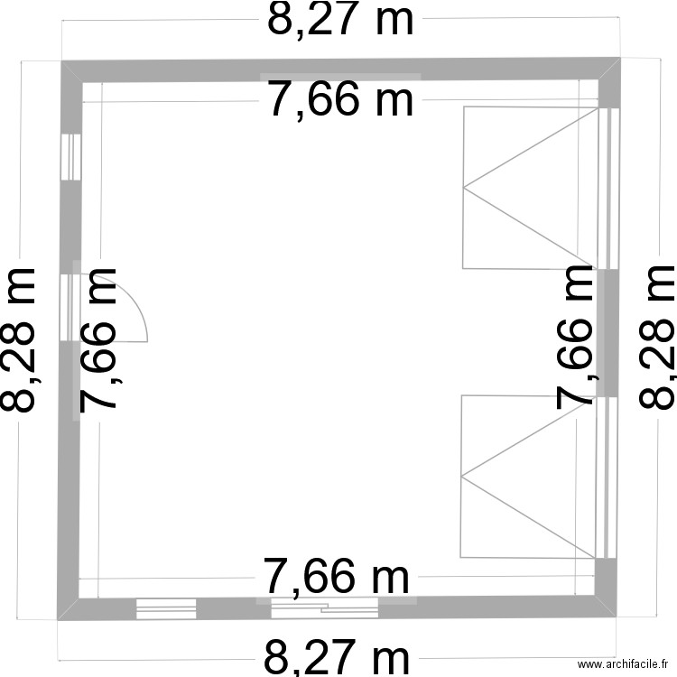 MAISON GARRAGE COUPE. Plan de 2 pièces et 120 m2