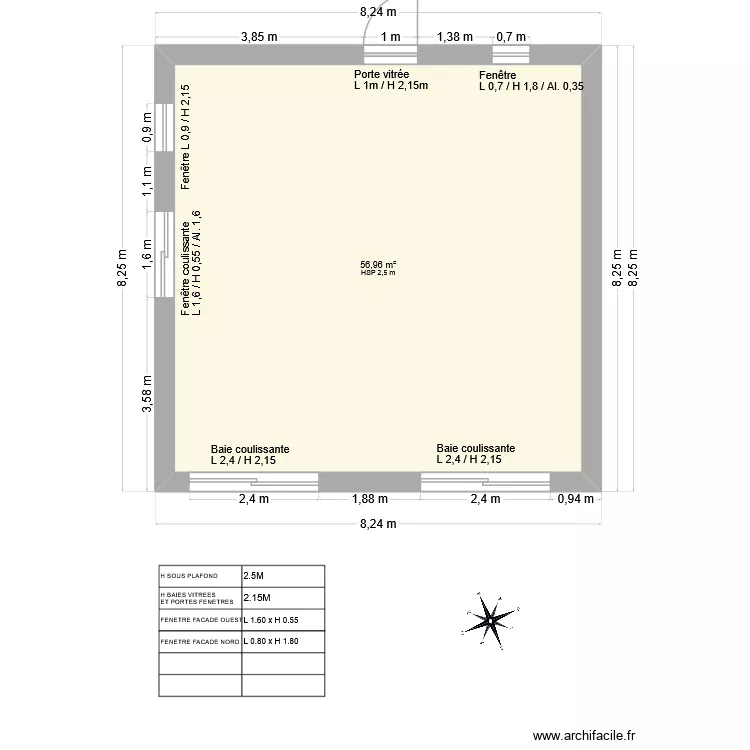 MAISON GARRAGE COUPE. Plan de 1 pièce et 57 m² MAISON GARRAGE COUPE. Plan de 1 pièce et 57 m²