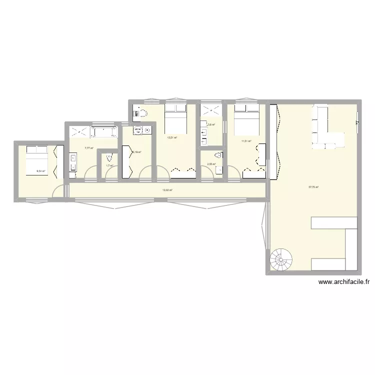 Cazaux. Plan de 10  et 126 m²