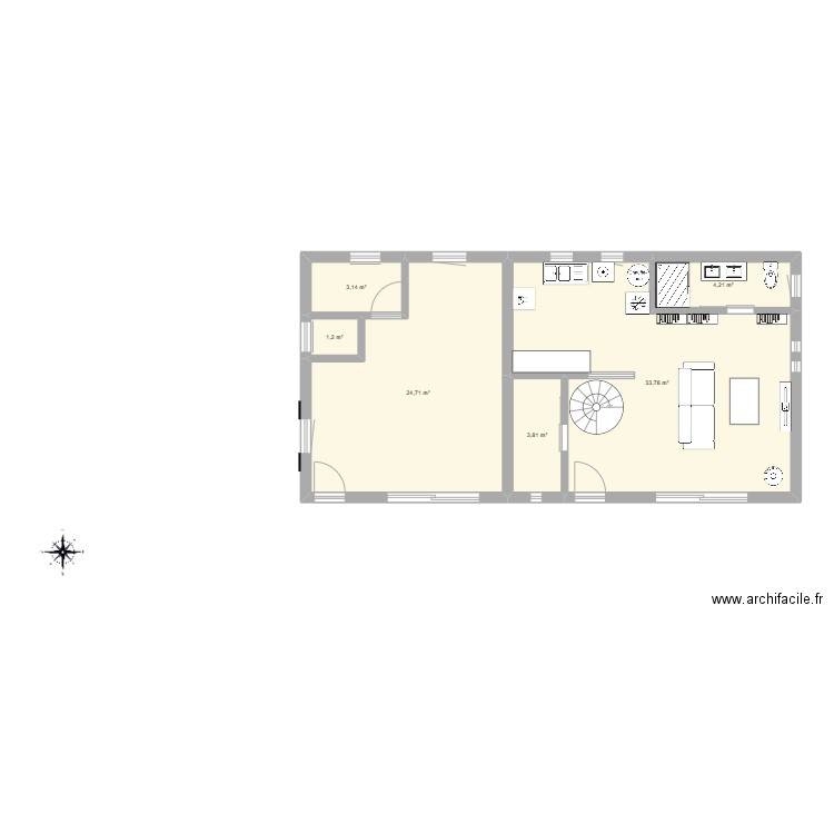 Maison. Plan de 13 pièces et 141 m2