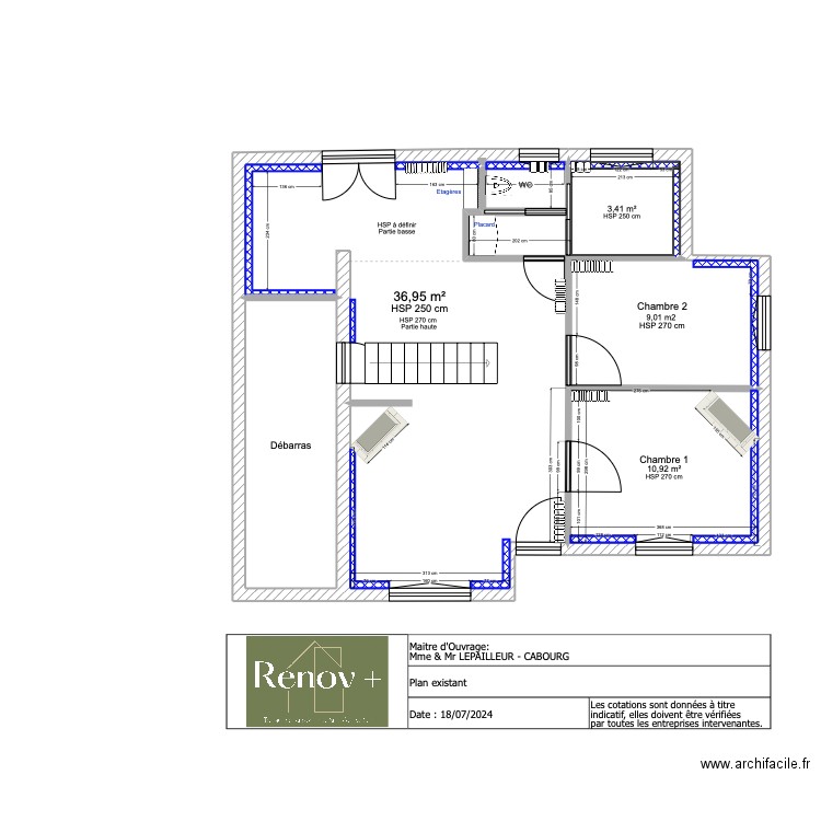 brouillon Plan agencement LEPAILLEUR - Cabourg. Plan de 0 pièce et 0 m2
