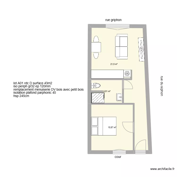 A01 griphon apres. Plan de 3  et 36 m²