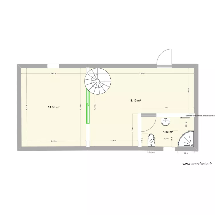 test exercice. Plan de 3  et 37 m²