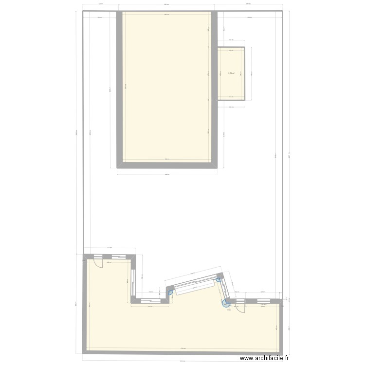 P2B Plan masse final. Plan de 3 pièces et 224 m2