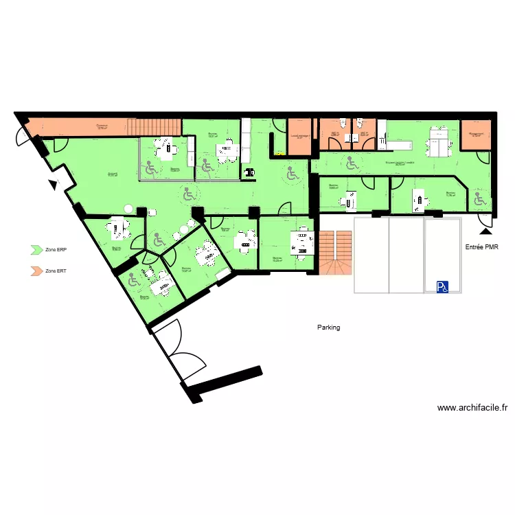 N&icirc;mes - Projet bureaux 2026. Plan de 31  et 248 m²