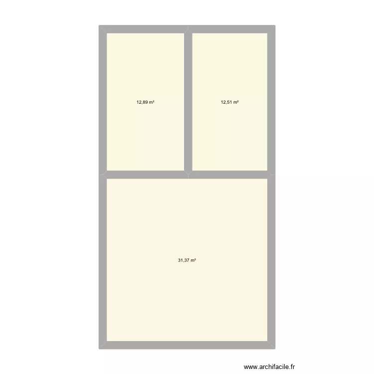 Projet 2. Plan de 3  et 57 m²