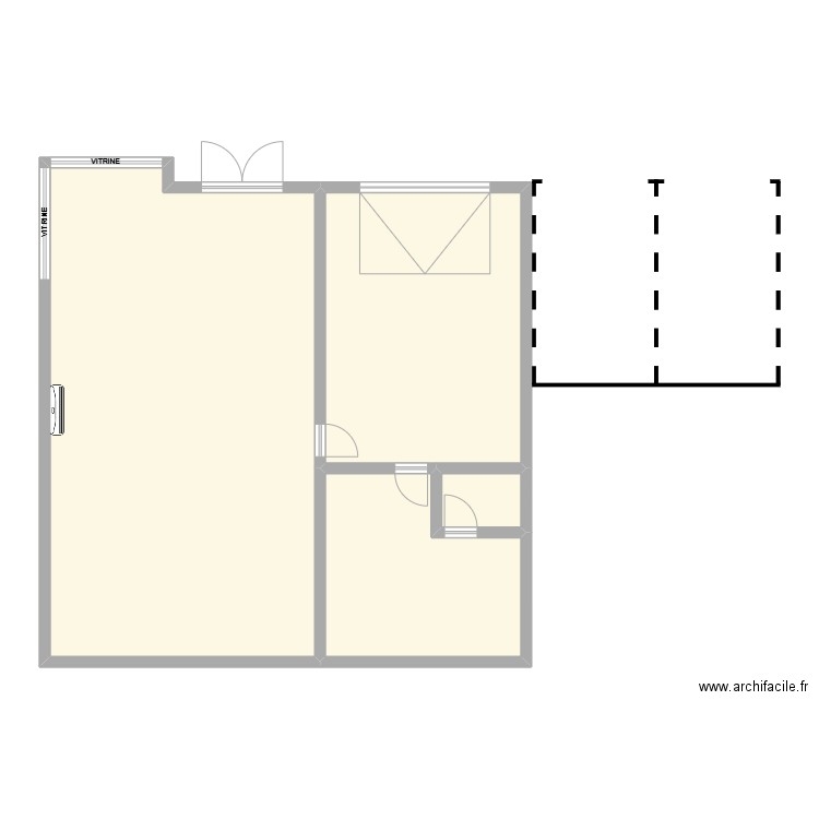 Magasin idéal 2. Plan de 4 pièces et 129 m2