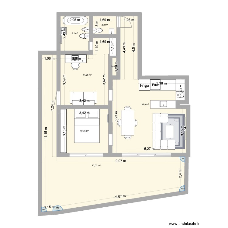Stallion. Plan de 7 pièces et 105 m2