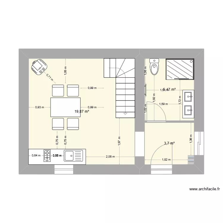 aude lys. Plan de 5 Pièces et 60 m² aude lys. Plan de 5 Pièces et 60 m²
