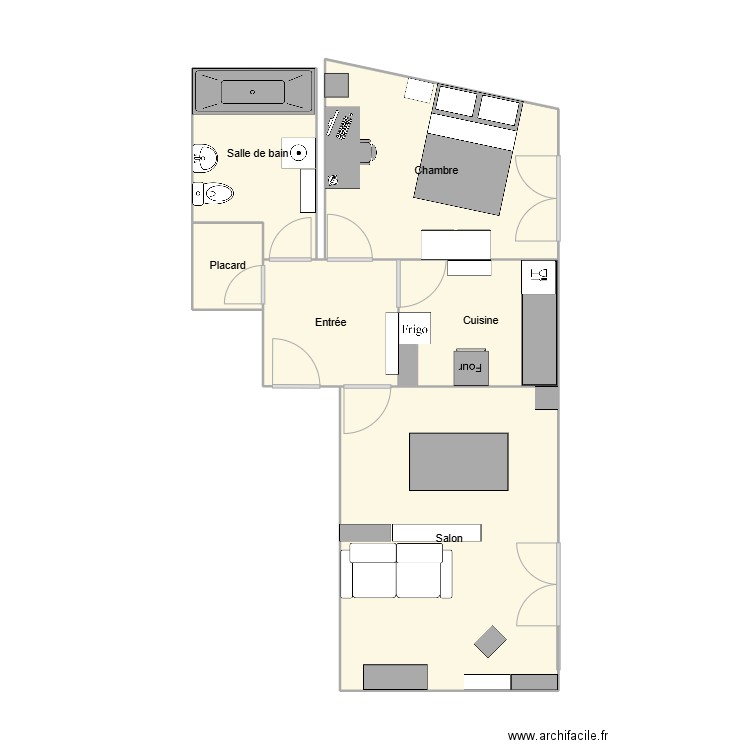 appart tedt. Plan de 8 pièces et 49 m2