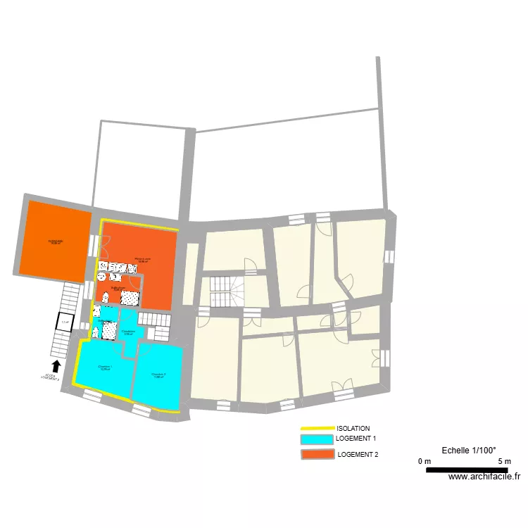 Etage scenario 1. Plan de 