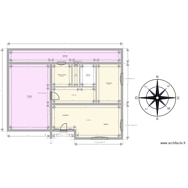 KADENBACH. Plan de 14 pièces et 211 m2