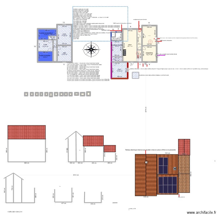 plan falba. Plan de 31 pièces et 175 m2