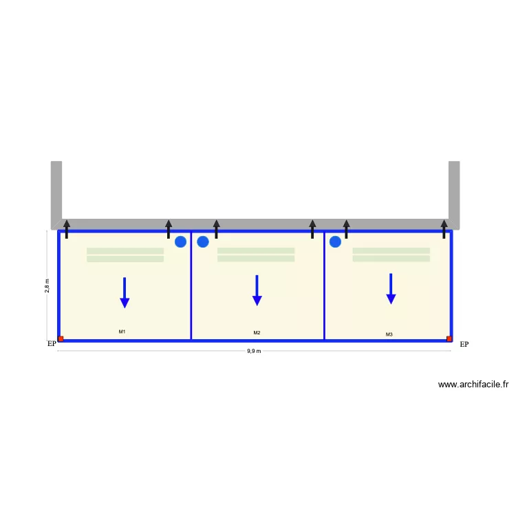 Aleksandra 3. Plan de 1 Pièce et 26 m²
