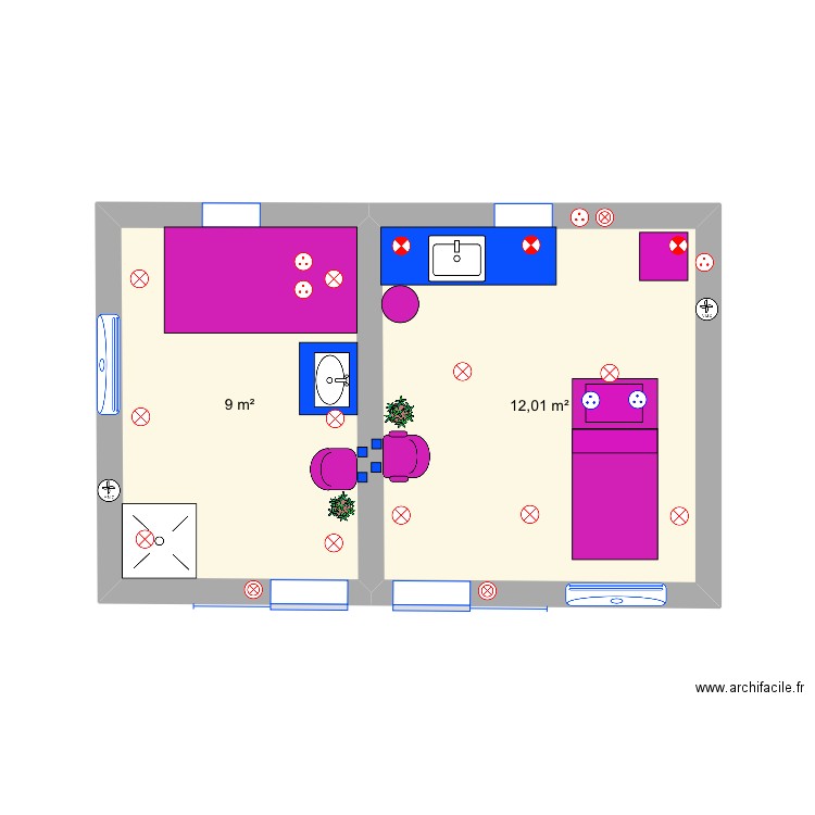 Cabine de soin visage et cabine UV . Plan de 0 pièce et 0 m2