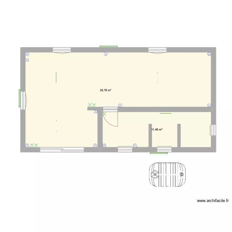 F1 TEST. Plan de 2 et 50 m² F1 TEST. Plan de 2 et 50 m²