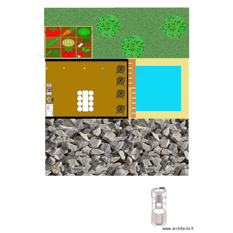 projet terrasse. Plan de 0 pièce et 0 m2