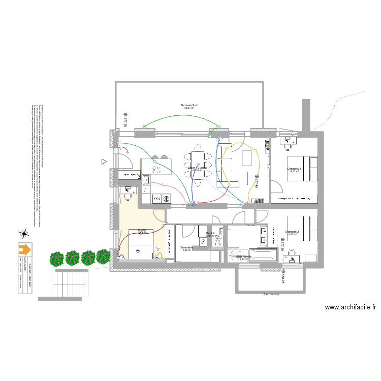 Viuz - RDC Bas. Plan de 15 pièces et 135 m2