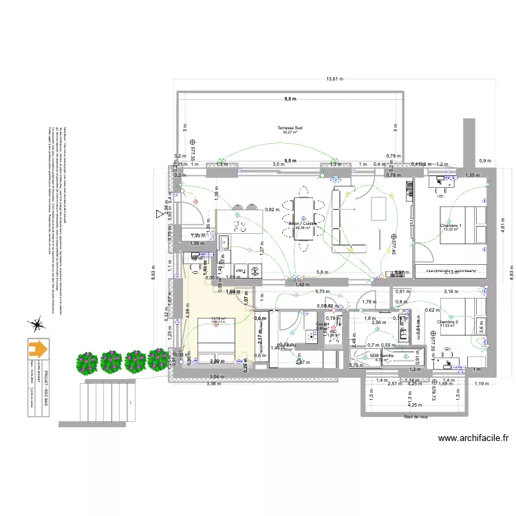 Viuz - RDC Bas. Plan de 15  et 135 m²