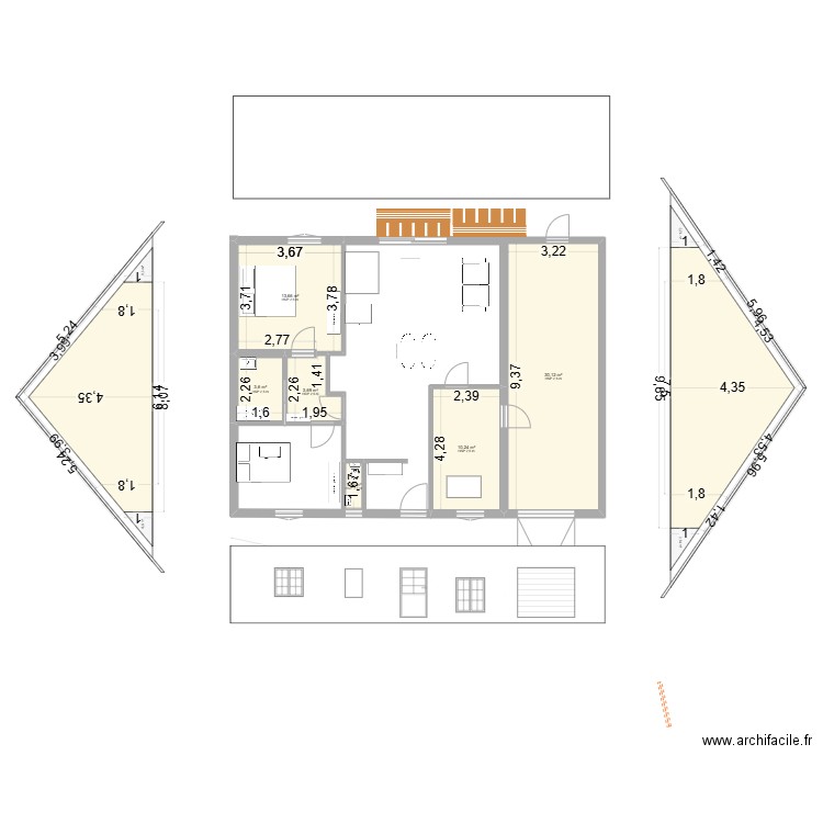mamam 1. Plan de 6 pièces et 62 m2