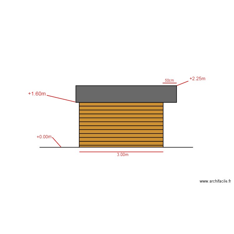 facade est abri de jardin . Plan de 0 pièce et 0 m2