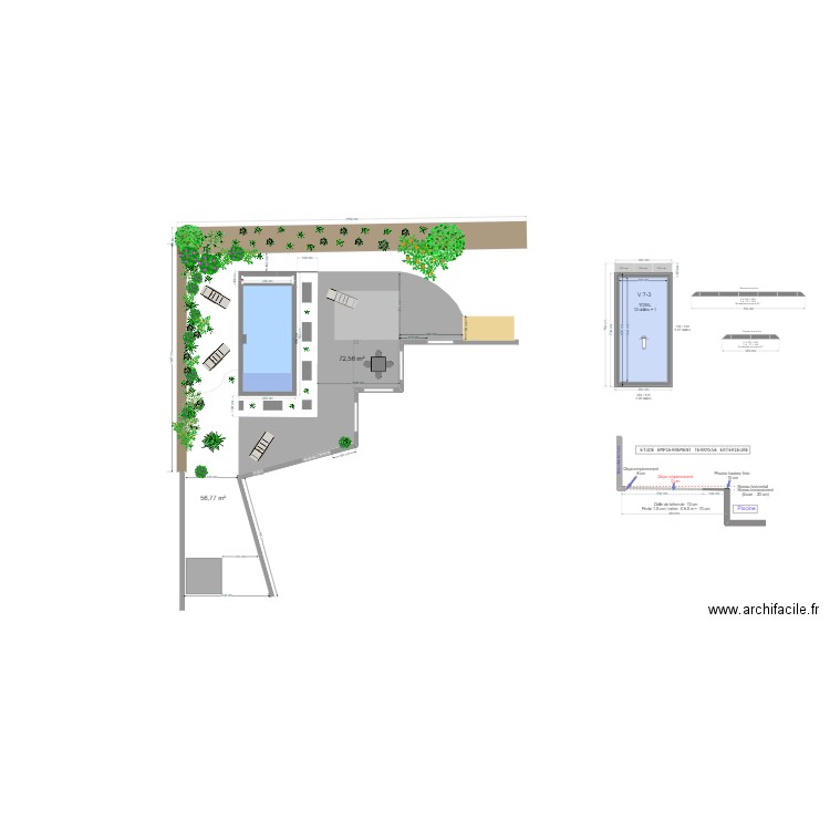 Piscine margelles V7-3. Plan de 0 pièce et 0 m2