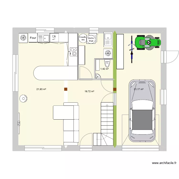 laura 1. Plan de 4  et 64 m²
