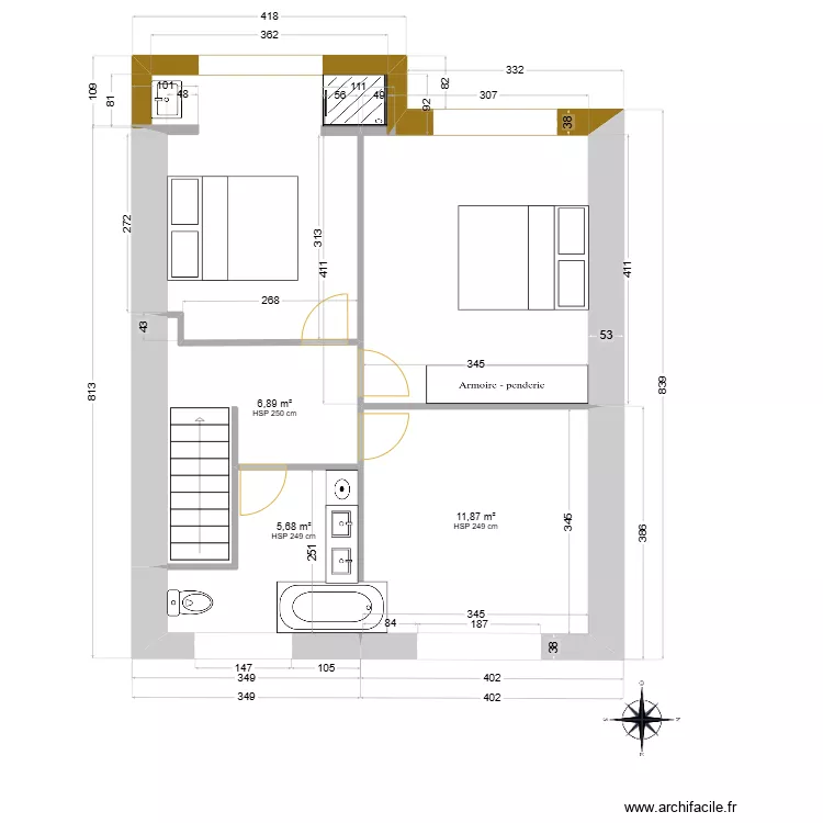 Maison Le Havre V1. Plan de 