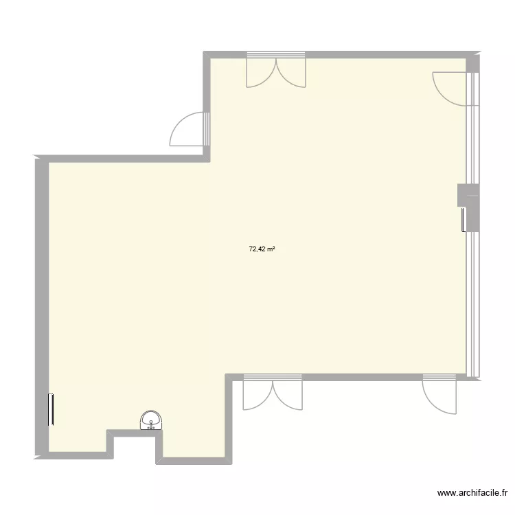 Joffrey Jacquon. Plan de 1 Pièce et 72 m²