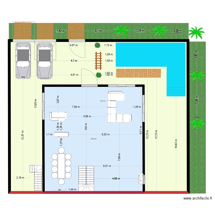 villa. Plan de 2 pièces et 324 m2