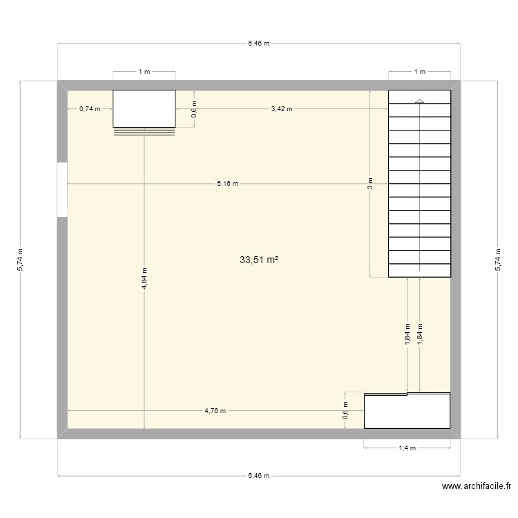 cuisine appartement Davina & Vincent. Plan de 1 pièce et 34 m2