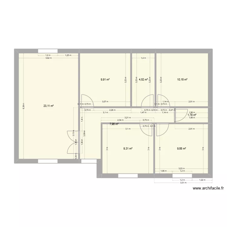 GAGNAIRE BERGERAC. Plan de 8  et 76 m²