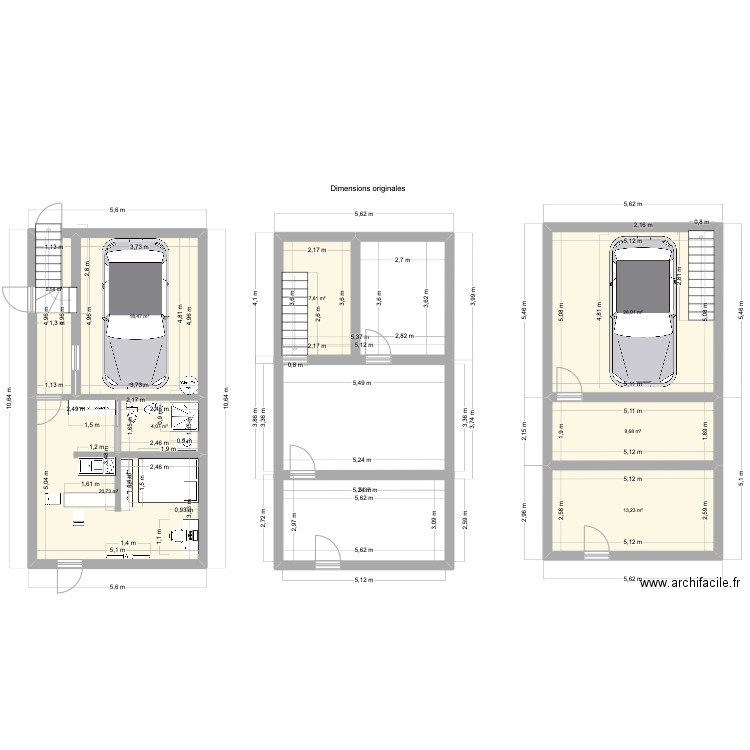 Plan studio + garage sans1. Plan de 8 pièces et 106 m2