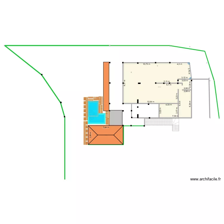 fregate JF 2. Plan de 2  et 198 m²