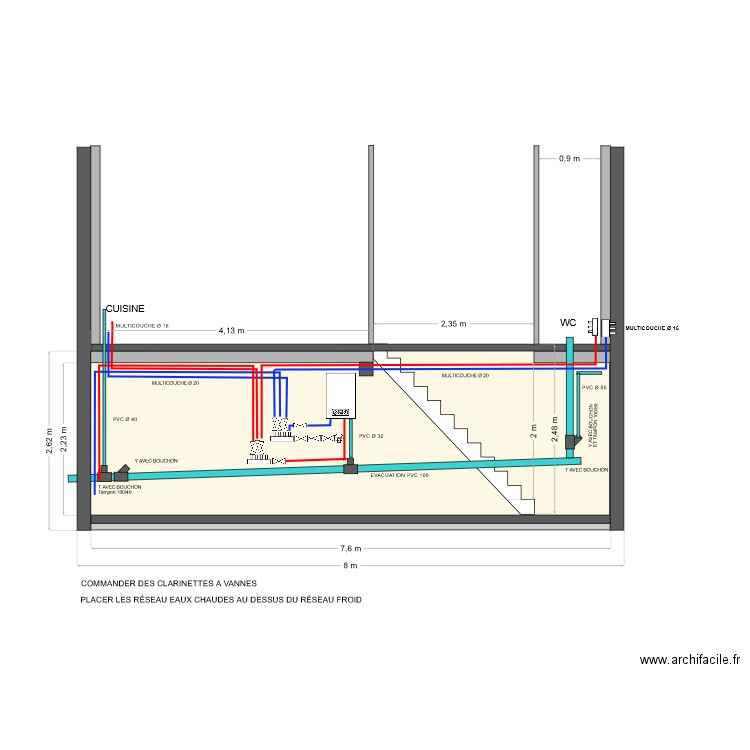 MUR INTERIEUR OUEST SOUS SOL . Plan de 0 pièce et 0 m2