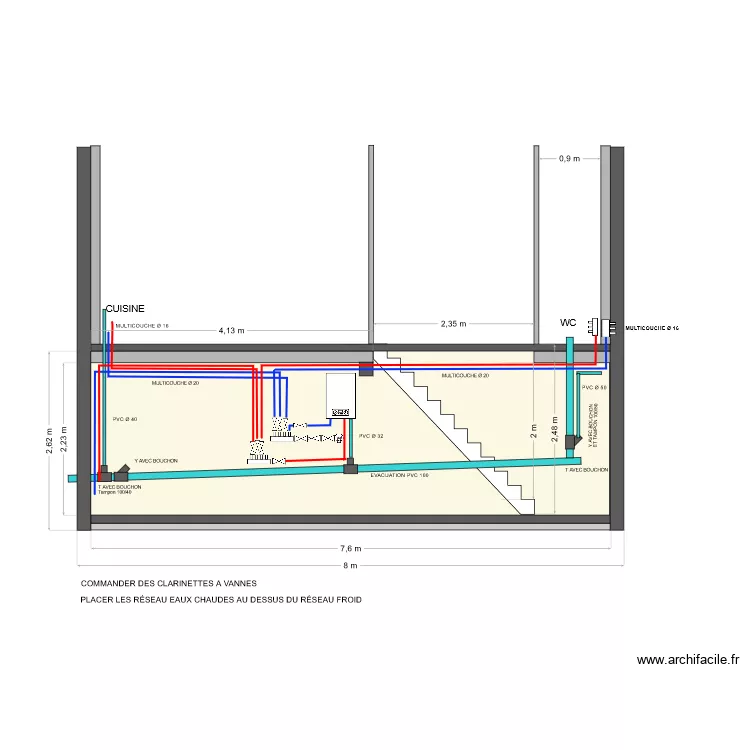 MUR INTERIEUR OUEST SOUS SOL . Plan de 