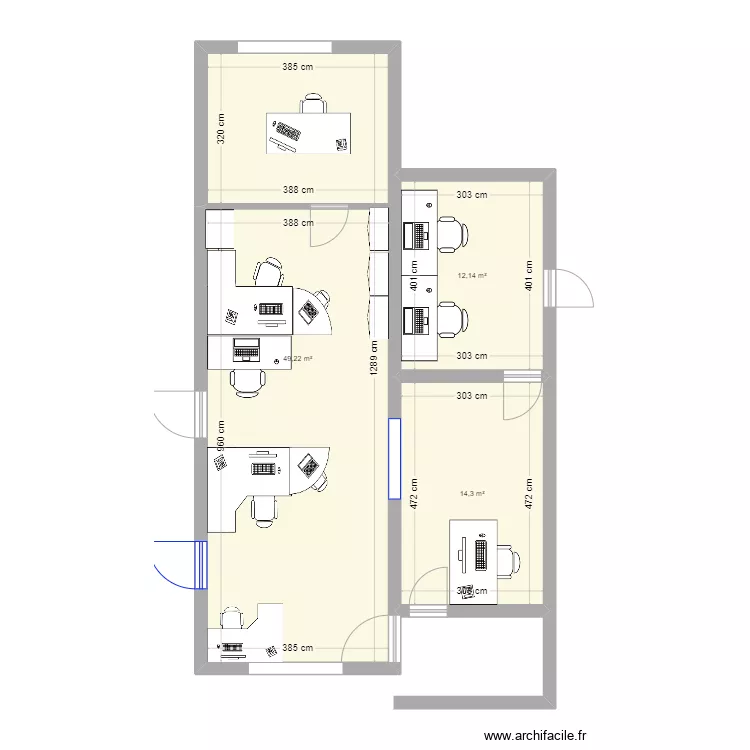 Bureau SCHYNS V4. Plan de 